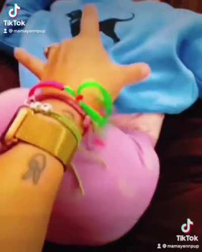 Why did I come home to my wife turning our daughter into a dog toy squeaker ???…. 🤨🤨🤨