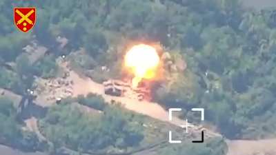 Incredibly considerate russians parked their BM-21 systems right next to each other so the Ukrainian military only had to expend one GMLRS rocket