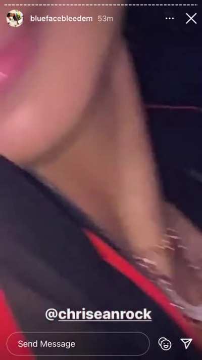 @Chriseanrock pretty titties in a see thru shirt #bluegc #blueface #chriseanrock