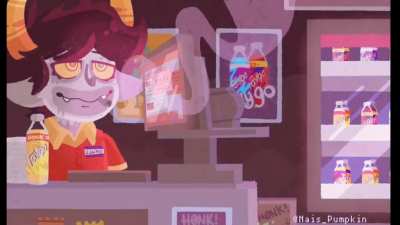 Gamzee getting high in some Minimarket in Alternia :0)...|| Little Animation Test