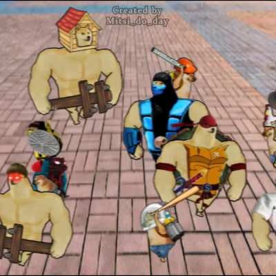 Animation Cheems doge croud