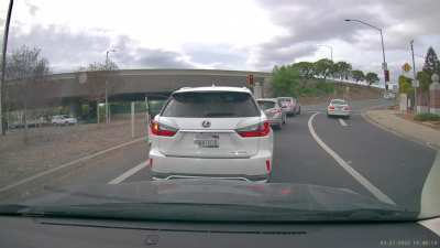 Grown man throws a temper tantrum on a freeway on-ramp