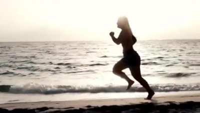 Running on the beach