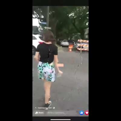 Woman blocked an entire street off in New Orleans for a party. No permit or nothing...she tried to patronize this black guy and he started video taping her..