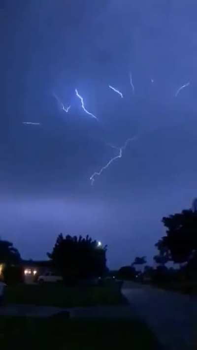 Lightning across the sky