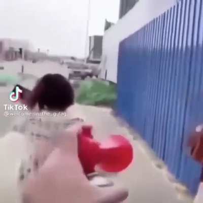 respect to her for getting her friend out of the way tho