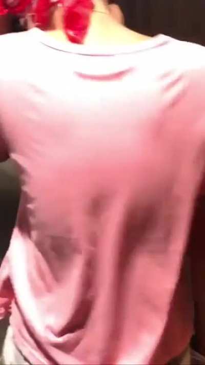 Storm walking without a bra