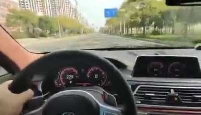 Running 250+kph on an urban road, run a few red lights, and break about two hundred other traffic laws [China]
