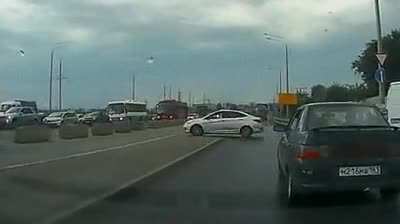 Making a U turn.