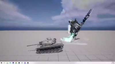 the tank vs the robot