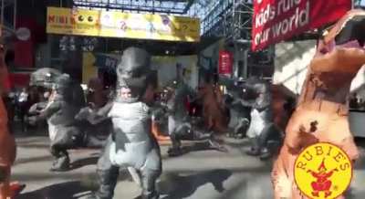 This video someone posted under an Amazon listing for Halloween dinosaur costumes