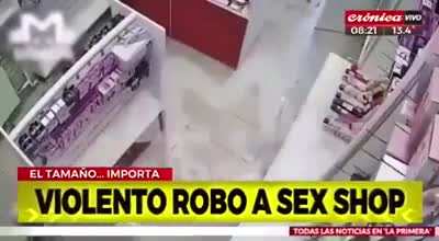 He tried to rob a sex shop