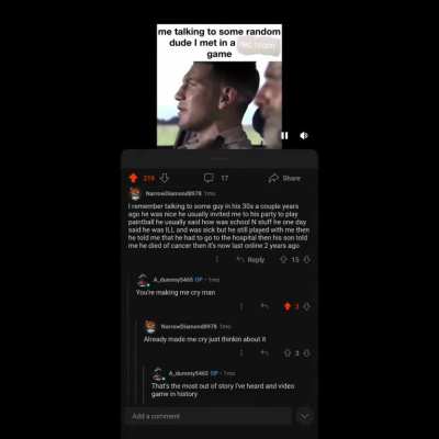 I didn't know what sad song I could pick. You guys could give me one. I will repost (I got sloth by the person that told me the story)