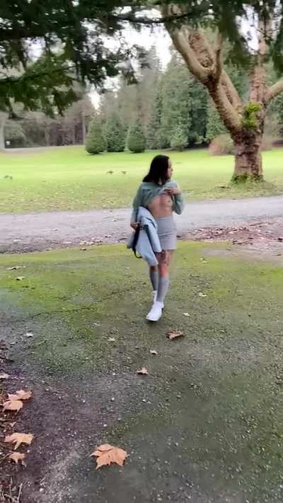 My tits, at the park! 😊 [gif]