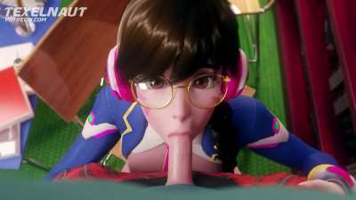 Dva blowjob and swallow cum (texelnaut )[overwatch]
