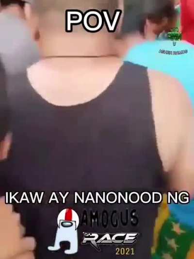 Translation* POV: your watching amogus race