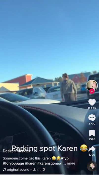 Over a parking spot