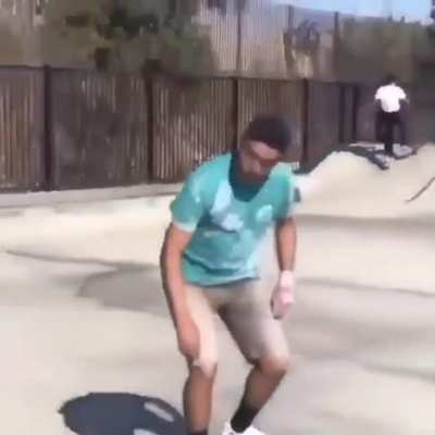 Guy does not do a trick