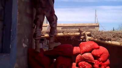FSA fighters clashing with SAA outside of Deir ez-Zor Airport are forced to retreat after a near miss explosion - 2013