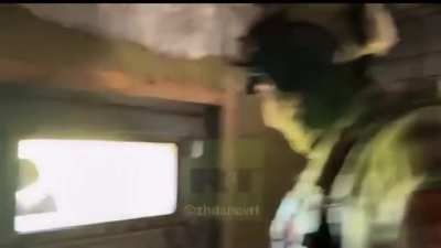 ru pov - wagner soldiers inspect Ukrainian fortification