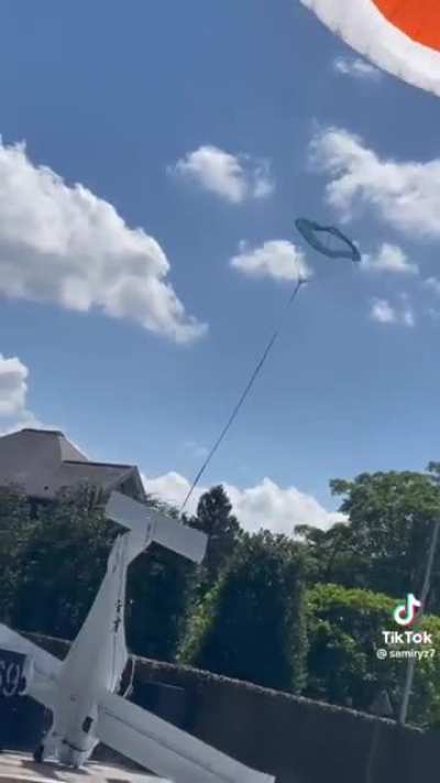 parachuting airplane