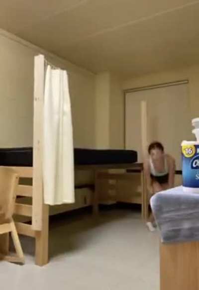 Dancing is a small dorm room