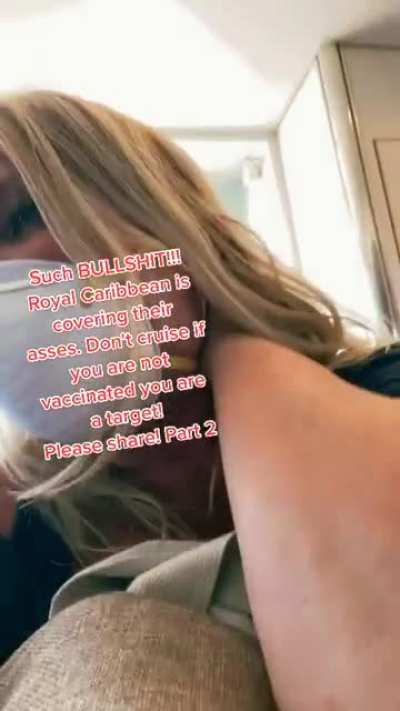 Antivax Karen throws a temper tantrum after a cruise ship kicks her off because she tested positive for Covid