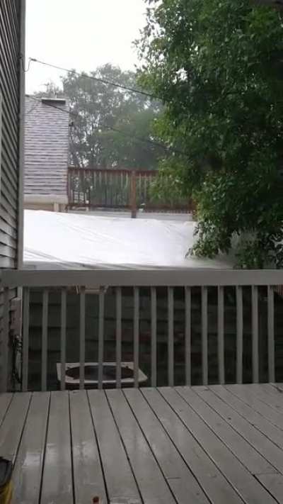 Finally getting some rain. I love sitting on my back porch under the awning and watching the rain