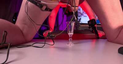 3 POVs from his prostate orgasm. I sorta fudged up the shot glass collection of the harvested cum 🥺