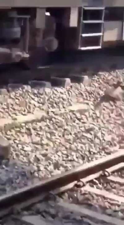 India A young man named Ravi boarded the Chhattisgarh Express and caught the OHE cable at Durg station in Chhattisgarh. Thereafter, there was a loud explosion and the young man fell on the train compartment. Some people standing there recorded this incide