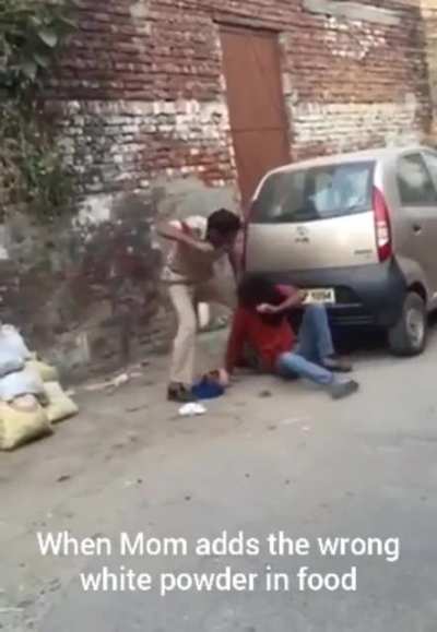 2 Punjabis casually fighting for the left over Aloo paratha