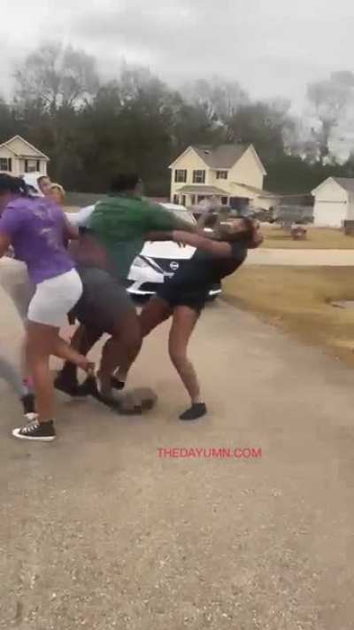 She got superman punched during a fight