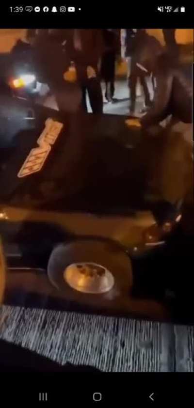HMFT after we're hit by a drunk driver while setting up a street race.