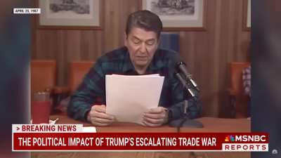Ronald Reagan calling out the problem with tariffs and trade wars, 1987 - ''Market shrink and collapse.''