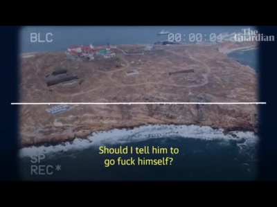 Chad Ukrainian Guards fell Russian Warship to fuck off