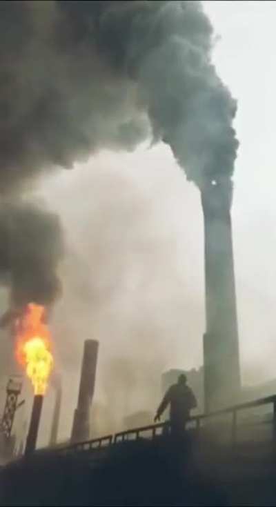 Lighting Up Smoke Stacks With A Torch...