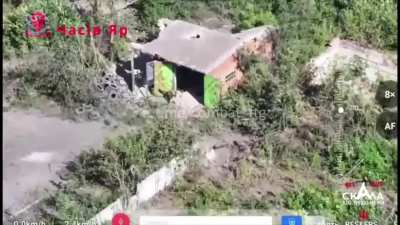 Artillery strike on a couple russian infantry in the Chasiv Yar area of the Donetsk region captured by the 425th “Skala