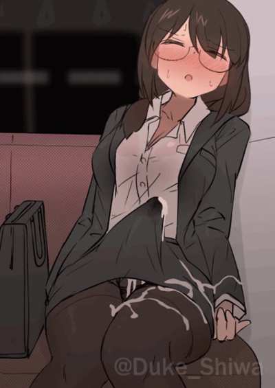 “Ok Pam, don’t panic…when you took the job at CumMax Inc., you knew there might by some side effects from hanging around the stuff all day…GOD this thing is throb<wbr>bing…<wbr>*ugh* maybe the commute home will help clear your head…” (artist Duke_Shiwa)