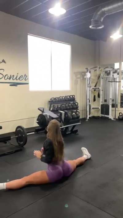 In the gym working out the glutes