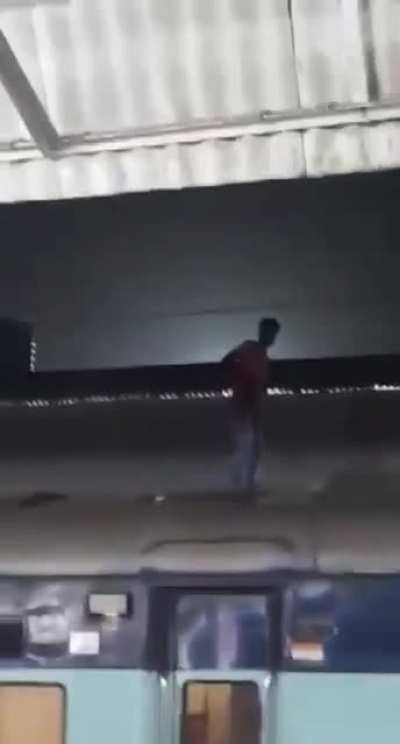 Dude lit up like Goku