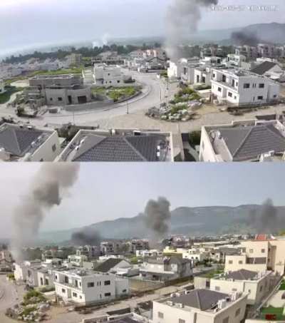 Multiple missiles fired from Lebanon impacting Israel today 