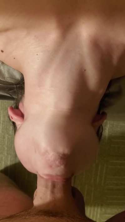 Practicing deepthroating always leads to some distension.