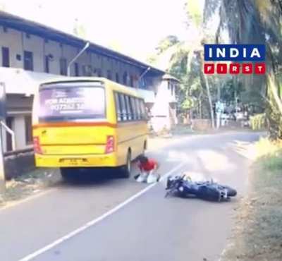 Biker was close to getting squashed