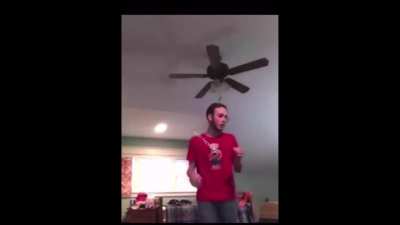 Guy accidentally fires gun in living room and mom freaks out
