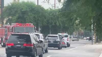 Woman blocks a fire truck in South Central while a homeless man harasses me for filming her.