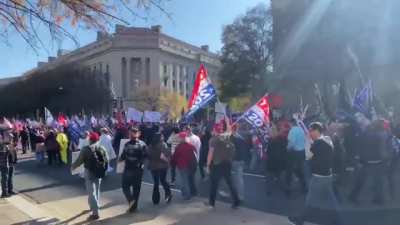 Trump supporters are marching toward the Supreme Court, chanting “Fox News sucks!”