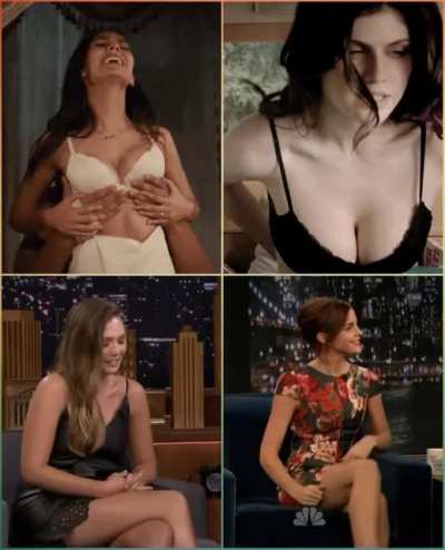 Top 4 Boobs vs Legs: Team 1 (Victoria Justice, Alexandra Daddario) vs Team 2 (Elizabeth Olsen, Emma Watson)