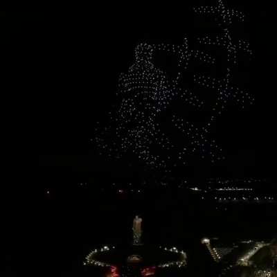 A commemorative drone show in Russia to remember victims of The Great Patriotic War