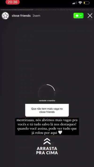 Vídeo postado no story's