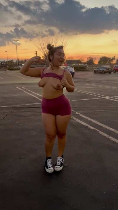 Suck on my pretty tits while I show them off